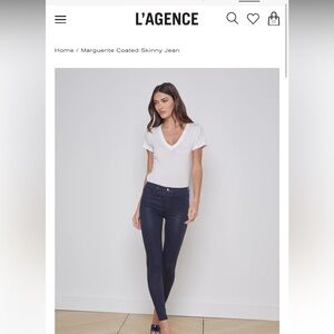 L’AGENCE Marguerite Coated Skinny Jean ; Navy Colored ; Never worn